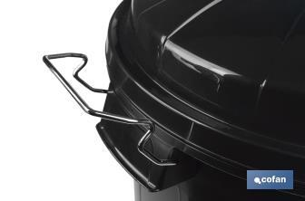 Waste bin with lid and metal handles | Capacity: 100 litres | Material: polypropylene | Black - Cofan