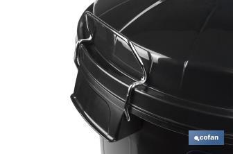 Waste bin with lid and metal handles | Capacity: 100 litres | Material: polypropylene | Black - Cofan