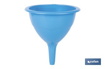 Funil de plástico | Disponível em azul com certificado alimentar | Diferentes Medidas - Cofan