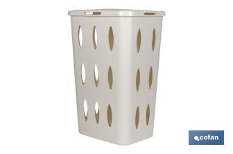 White/Brown Laundry Hamper Basket - Cofan