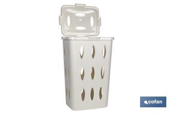 White/Brown Laundry Hamper Basket - Cofan