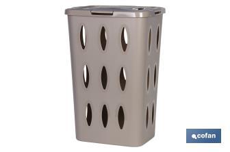 White/Brown Laundry Hamper Basket - Cofan