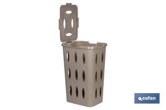 White/Brown Laundry Hamper Basket - Cofan