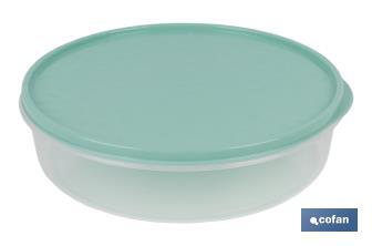 Round lunch box for potato omelette | Available in three colours | Size: 24.5 x 6.5cm - Cofan