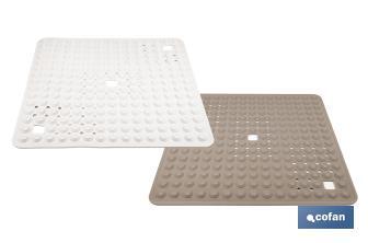Square shower mat | Suitable for shower tray or bathtub | Non-slip mat | Available in various colours | Size: 60 x 60cm - Cofan