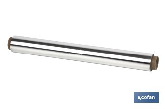 Household aluminium foil roll | Size: 16, 30 or 50m | 30cm width | Box with cutting edge | Non-stick | Multipurpose - Cofan