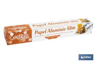 Household aluminium foil roll | Size: 16, 30 or 50m | 30cm width | Box with cutting edge | Non-stick | Multipurpose - Cofan