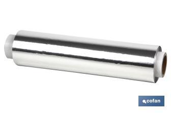 Papel Alumino para Uso Profissional | Mede 250m de largura 30 cm 13 microns | Peso 2Kg | Caixa com serra de corte - Cofan