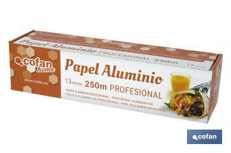 Aluminium foil roll for professional use | Box with cutting edge | Kitchen purposes - Cofan