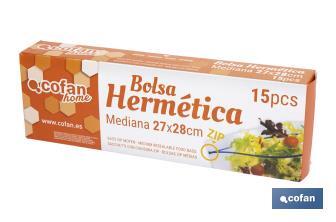 Bolsa Zip Herméticas | Tamaño Mediano | Medida 27 x 28 cm | Caja de 15 Unidades - Cofan