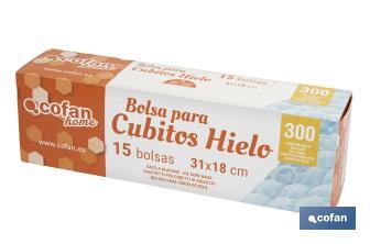 Ice cube bags | Size: 25 x 18.7cm | Box of 10 pieces - Cofan
