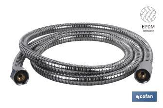 Shower hose | Stainless | Extensible | Length: 1.5 | Universal thread of 1/2" | Brass fittings - Cofan