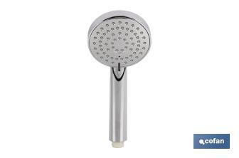 Chrome-plated hand-held shower head | 3 spray modes with water-saving system | Size: 23 x 10cm - Cofan