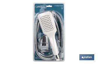 Square shower kit | With 1 spray mode (hand-held shower head + shower hose + bracket) - Cofan
