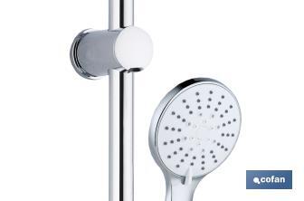 Shower kit with sliding rail | 3 Pieces | 5 spray modes | White | Chrome-plated ABS - Cofan