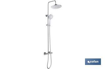 Round shower column | Thermostatic mixer tap with 5 spray modes - Cofan