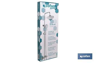 Round shower column | Thermostatic mixer tap with 5 spray modes - Cofan