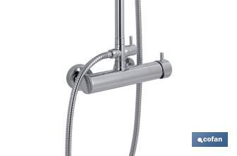 Chrome-plated shower column with mixer tap | With water-saving filter - Cofan