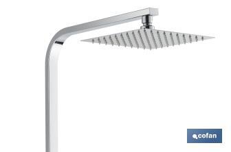 Thermostatic shower column | Square overhead shower head | Adjustable in height - Cofan