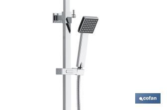 Thermostatic shower column | Square overhead shower head | Adjustable in height - Cofan