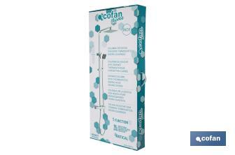 Thermostatic shower column | Square overhead shower head | Adjustable in height - Cofan