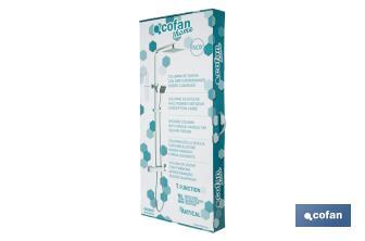 Shower column with single-handle tap | Square overhead shower head | Adjustable in height - Cofan