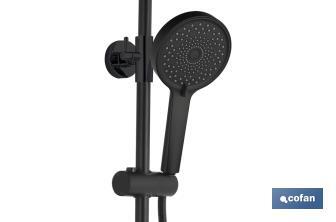 Extensible shower column with thermostatic mixer tap | Bathroom fitting with matt black finish - Cofan