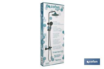 Extensible shower column with thermostatic mixer tap | Bathroom fitting with matt black finish - Cofan