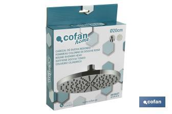 Cabezal de Ducha Redondo | Fabricado en Latón Cromado y ABS | Medida 30 cm - Cofan