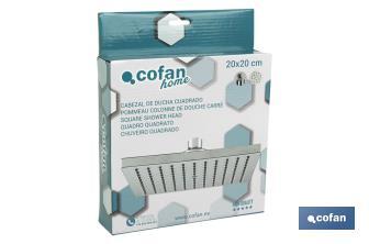 Soffione da doccia quadrato | Realizzato in ottone cromato e ABS | Due dimensioni | Resistente all’ossido - Cofan