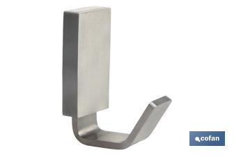 Percha para baño | Modelo Madeira | En Acero Inoxidable 304 Satinado | Medida 8 x 7 x 7 cm - Cofan