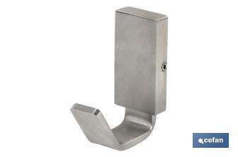 Percha para baño | Modelo Madeira | En Acero Inoxidable 304 Satinado | Medida 8 x 7 x 7 cm - Cofan