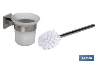 Round toilet brush holder | Madeira Model | 304 stainless steel | Polished finish - Cofan