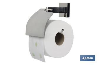 Porta Rolos para papel Higiénico | Modelo Marvão | Em Aço Inox 304 Brilhante | Medida 15,4 x 14,4 x 7,5 cm - Cofan