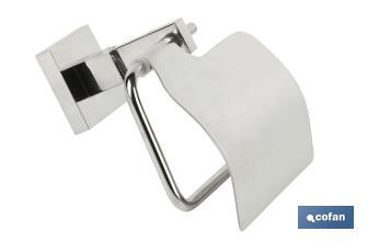 Toilet paper holder | Marvao Model | 304 stainless steel | Polished finish | Size: 15.4 x 14.4 x 7.5cm - Cofan