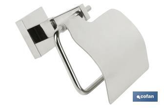 Porta Rolos para papel Higiénico | Modelo Marvão | Em Aço Inox 304 Brilhante | Medida 15,4 x 14,4 x 7,5 cm - Cofan