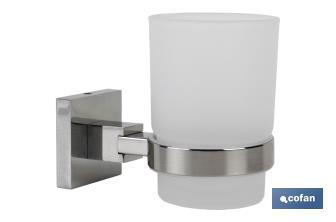 Tumbler holder | Marvao Model | 304 stainless steel | Polished finish | Size: 11.2 x 9.3 x 7cm - Cofan