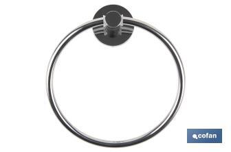 304 stainless-steel towel ring | Polished finish | Lagoa Model | Size: 17 x 14.2 x 6.5cm - Cofan