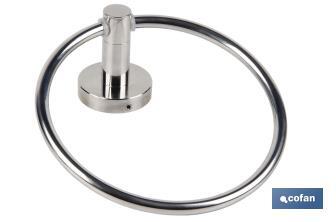 Toallero Circular de Acero Inoxidable 304 Brillo | Modelo Lagoa | Medida 18 x 1 x 65 cm - Cofan