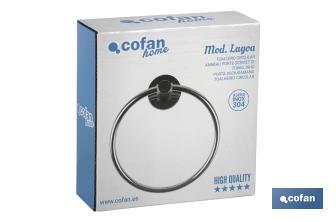 Toalheiro Circular de Aço Inox 304 Brilhante | Modelo Lagoa | Medida 17 x 14,2 x 6,5 cm - Cofan