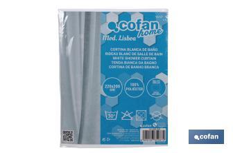 Waterproof shower curtain | Available in different colours and sizes | Curtain rings included - Cofan