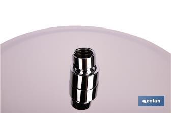 Cabezal de ducha redondo orientable | Diseño extrafino | Tecnología antical | Medidas: Ø24,5 cm | Disponible en acabado negro mate y en acero inoxidable - Cofan