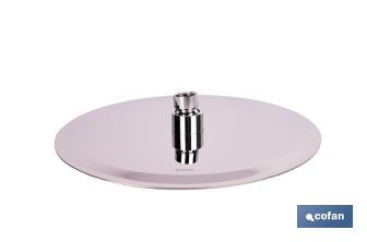 Cabezal de ducha redondo orientable | Diseño extrafino | Tecnología antical | Medidas: Ø24,5 cm | Disponible en acabado negro mate y en acero inoxidable - Cofan