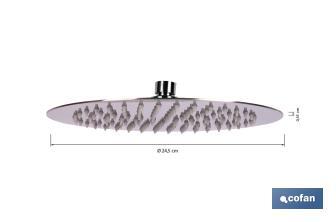 Cabezal de ducha redondo orientable | Diseño extrafino | Tecnología antical | Medidas: Ø24,5 cm | Disponible en acabado negro mate y en acero inoxidable - Cofan