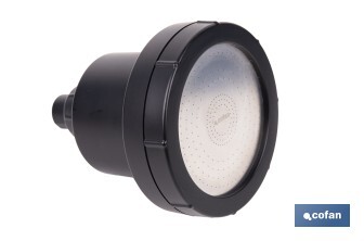 Rociador de ducha de alta presión con acabado en negro | Incluye filtro de 15 etapas | Rotación 360° | Fácil instalación y ahorro de agua - Cofan
