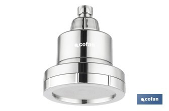 Rociador de ducha de alta presión con acabado en cromado que incluye filtro de 15 etapas | Rotación 360° | Fácil instalación y ahorro de agua - Cofan