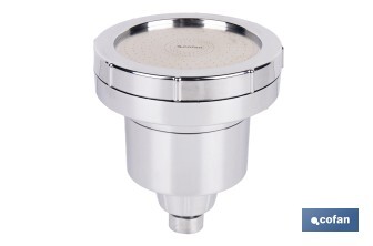 Rociador de ducha de alta presión con acabado en cromado que incluye filtro de 15 etapas | Rotación 360° | Fácil instalación y ahorro de agua - Cofan