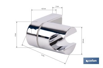 Soporte de ducha para pared | Material: ABS resistente | Soporte ajustable | Disponible en acabado cromado - Cofan