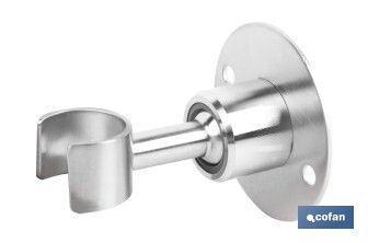 Soporte de ducha para pared | Material: acero inoxidable | Diámetro: 5,5 cm | Fácil instalación | Disponible en dos acabados diferentes - Cofan