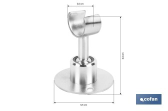 Soporte de ducha para pared | Material: acero inoxidable | Diámetro: 5,5 cm | Fácil instalación | Disponible en dos acabados diferentes - Cofan